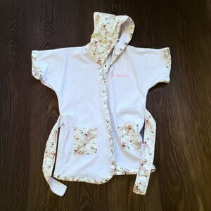 NWT Cantinho de Ninar Terry Cloth Hooded Towel Monogramed Jessica Size 3